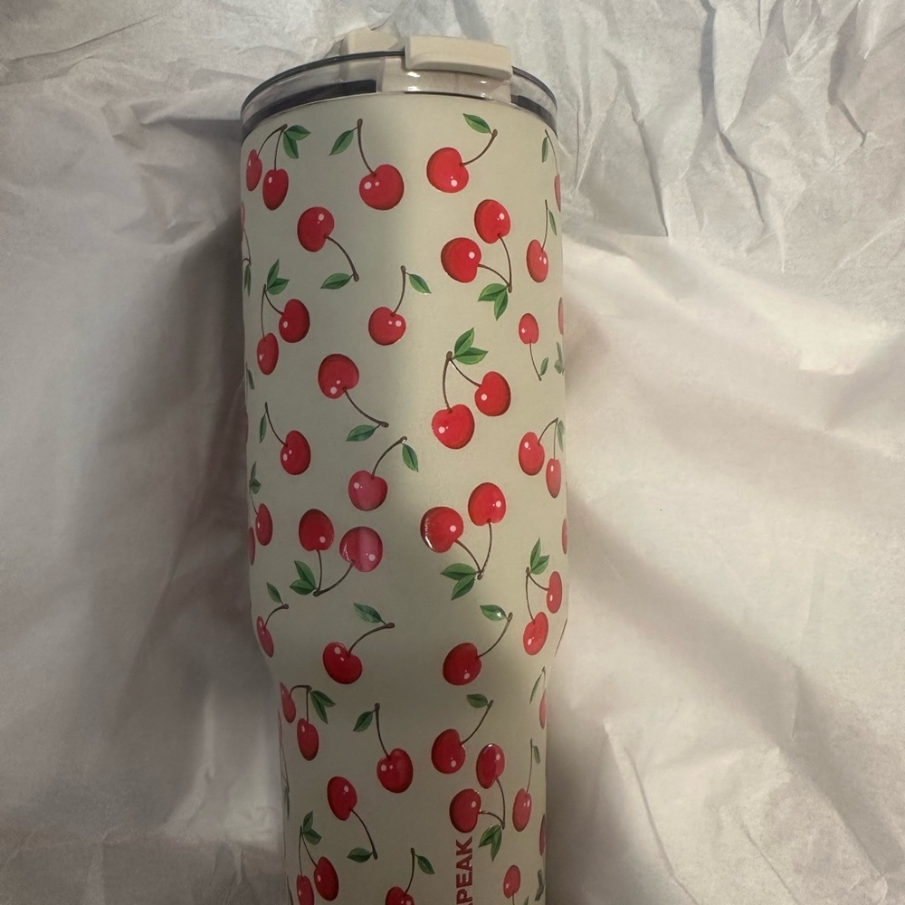 Cherry Pattern Tumbler by Simple Modern - Cream and Red